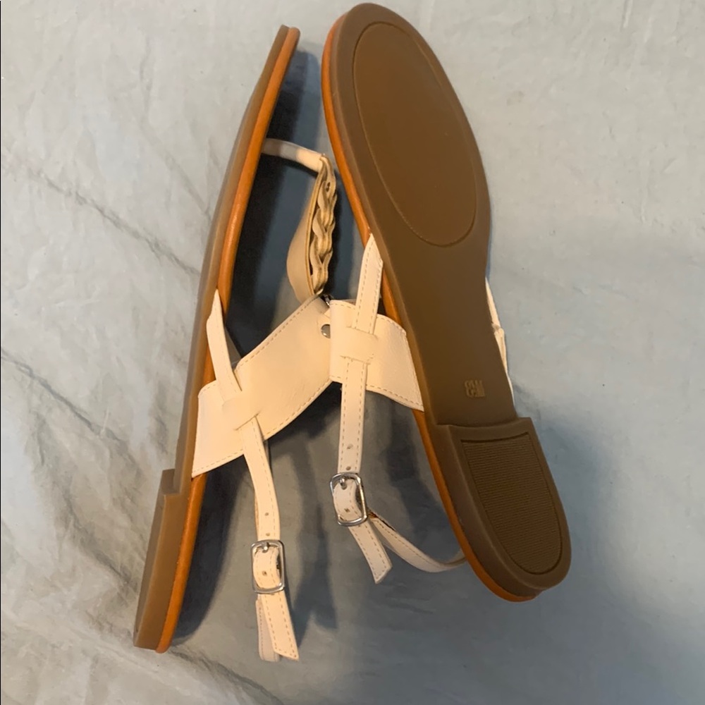 G by Guess White and Brown Sandals with Braided Detail - Picture 4 of 9